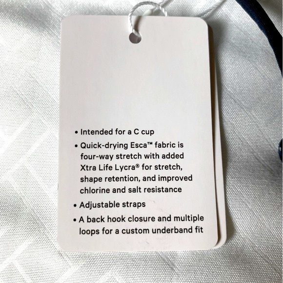NEW LTD. EDT. lululemon SZ. 2 Waterside Swim Top True Navy/C Cup BNWT - Picture 12 of 13